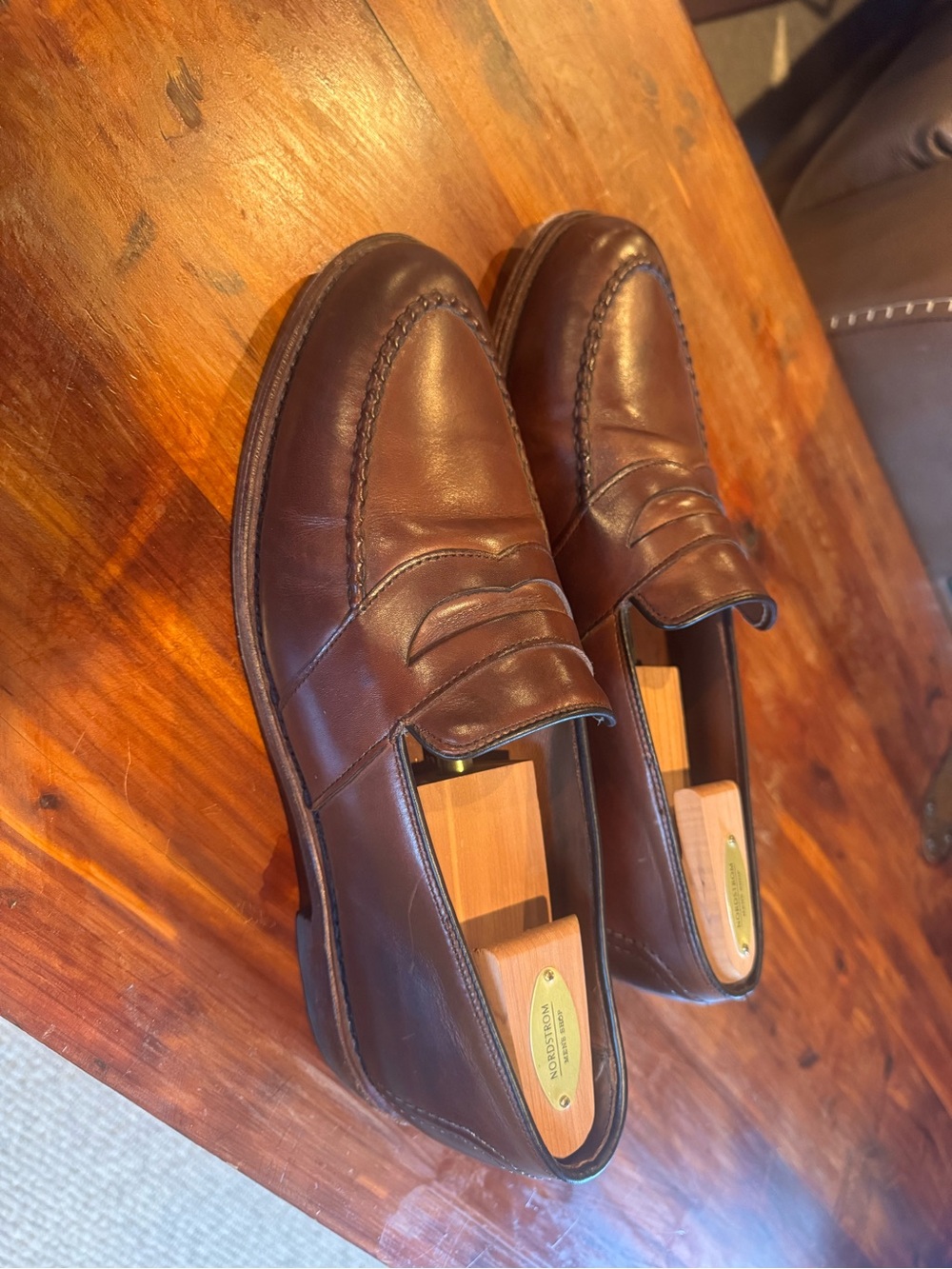 Allen Edmonds Randolph Classic Brown Leather Men’s Penny Loafers, size 10